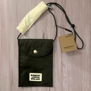 NWT Burberry logo synthetic crossbody bag in black